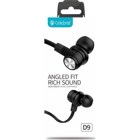 Ακουστικά CELEBRAT earphones D9 με μικρόφωνο μαύρο